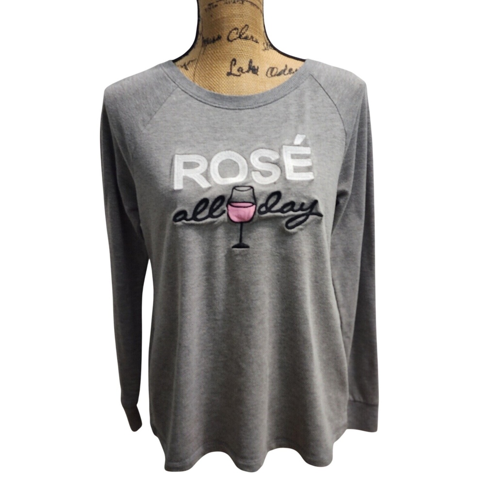Blush Rose All Day Graphic‎ Sweatshirt Pullover Long Sleeve Top Medium